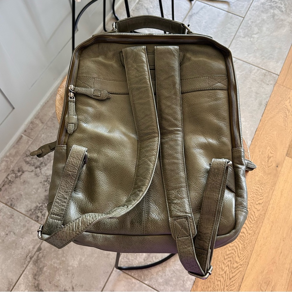 Free People Olive Green Leather Backpack - Picture 5 of 7